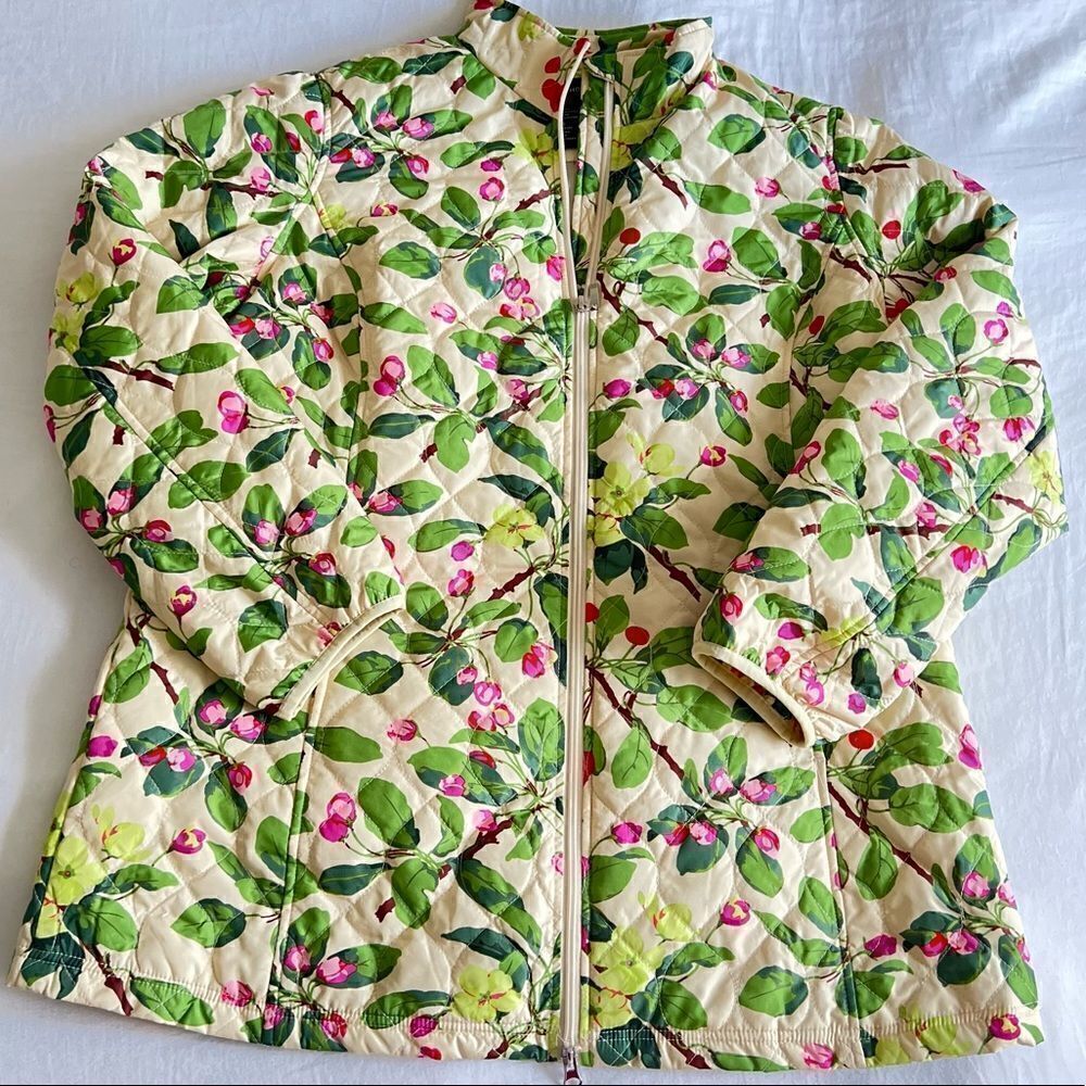 Darling Horse Quilted Jacket Cherry blossom Novelty print size L
